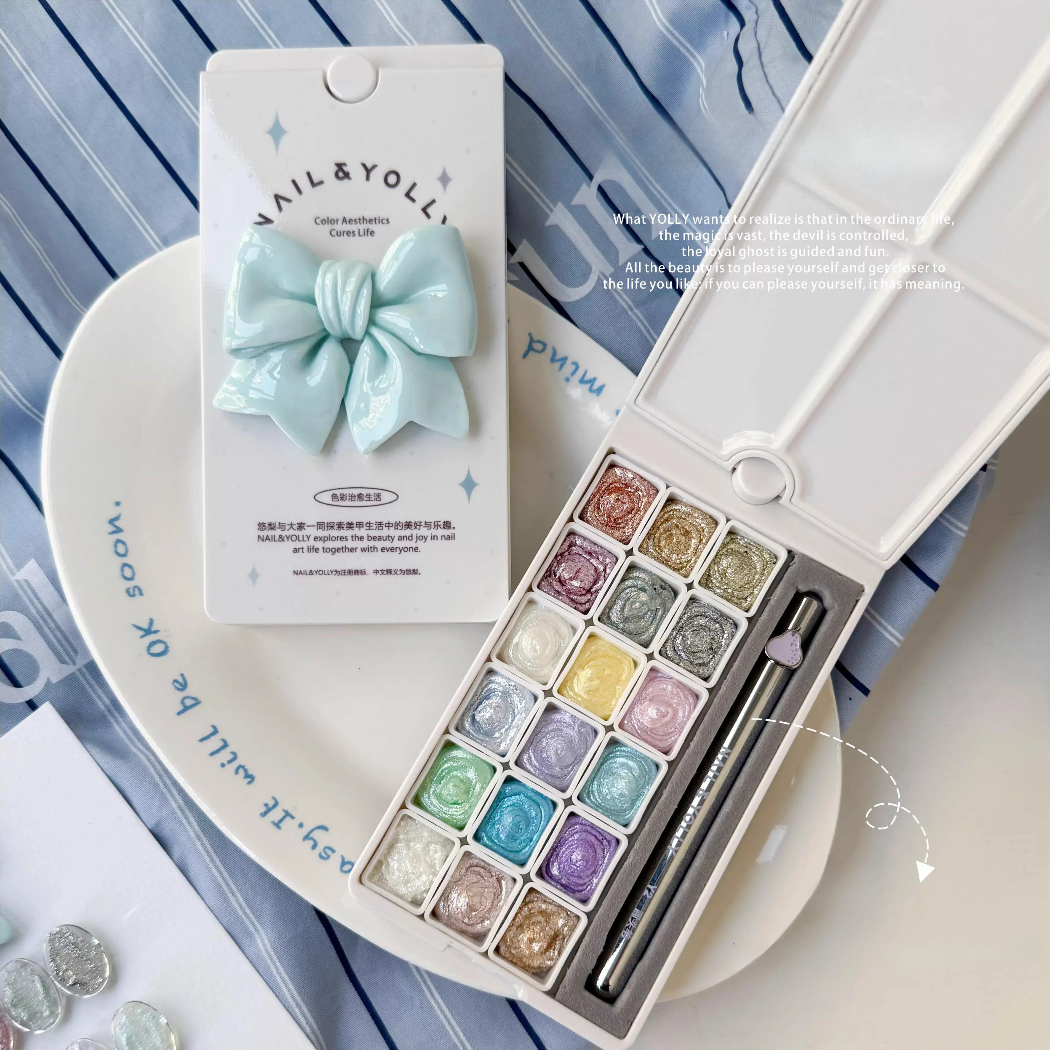 

18Colors Bright Fairy Powder Cream Nail Solid Pigment Crystal Nail Material Aurora Chrome Glitter Paste Charm Manicure Flash