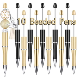 10Pcs Plastic Beadable Pens Bead Pens for DIY Making Kit for Pens Beaded Pens for Office School Kids Students Nurse