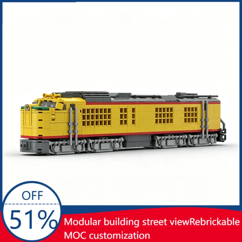 1088Pcs GE GTEL 1st Gen Union Pacific Gas Turbine Locomotive Pocket Edition Custom Building Blocks Train Model Assembly Toy Gift