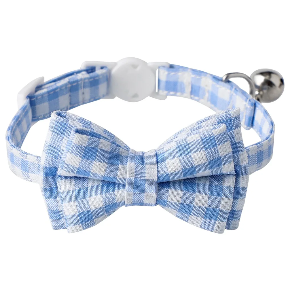 Bow Plaid Cat Collar Bow Adjustable Soft Dog Collar Bow Necklace Suitable For Small And Medium-Sized Pets The Best Gift