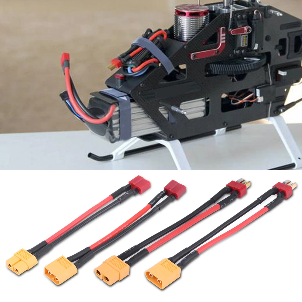 2 Pcs T Plug Female to XT60 Female Cable 4Types XT60 to T Plug Adapter Connector Cables RC Accessory 14AWG 10cm RC Accessory