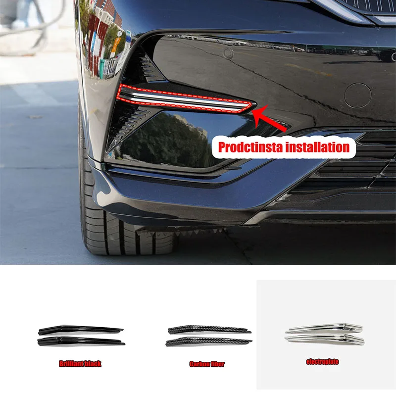 Car exterior decorative accessories, front fog lamp decorative strip DIY color change protective strip For BYD SONG L 2024