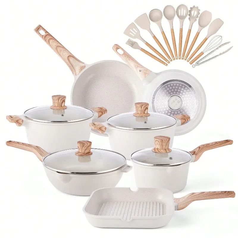Pots And Pans Set Nonstick Cookware Sets Kitchen Cooking Pot Granite Frying Pans 20 Pieces Kitchen,Dining & Bar