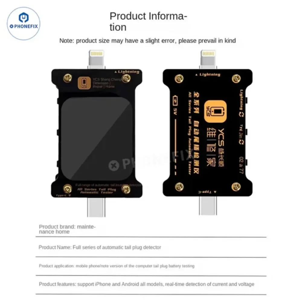 YCS-type-cインテリジェント自動テールプラグ検出器,高精度チップテスター,iPhone, Android, PC, Pad, YCS用の修理ツール