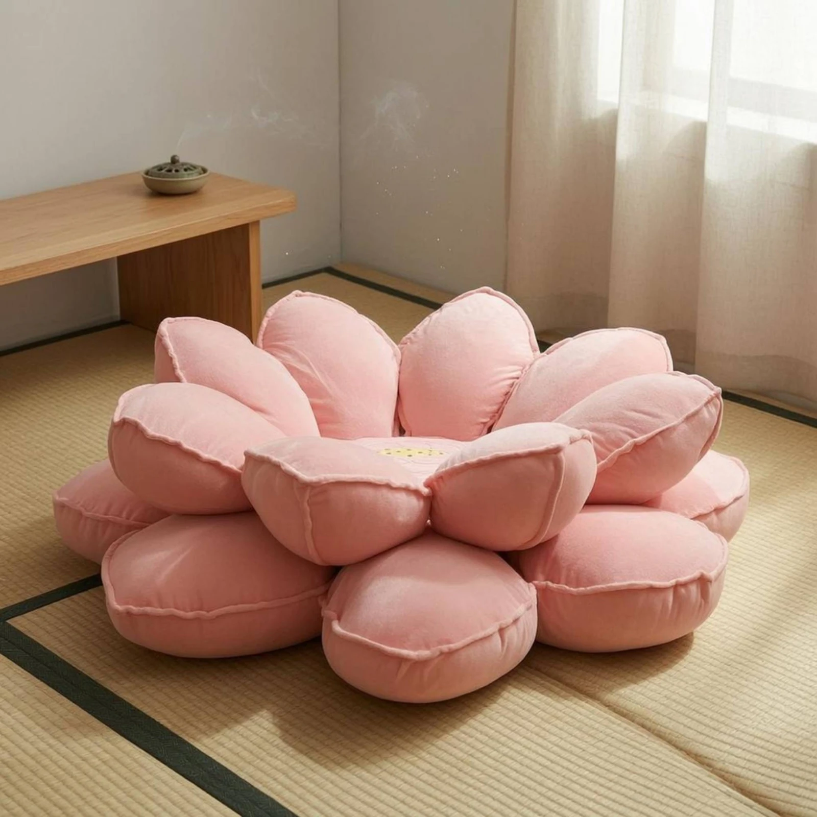 

Lotus-Shaped Seat Cushion Stitched Lotus Flower Cushion Flower Floor Pillow Textile Decorative for Indoor