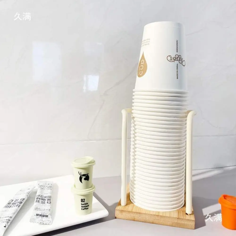 Rack Shelf Disposable Paper Cup Holder Home Organizer with Longer Stick Water Tea Cups Dispenser Acrylic Luxury