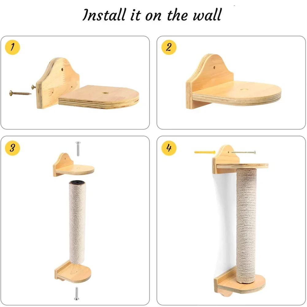 Wall-mounted Scratching Post for Cat,Scratch Column,Climbing Frame,Pet Toys,Scratching Board, Kitten Scratcher, Sisal Tree, 53cm image 4
