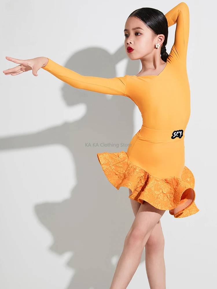 Tango Rumba Latin Dance Clothes Girls Latin Dance Dress Kids Cha Cha Salsa Dance Costume Child Competition Ballroom Dresses