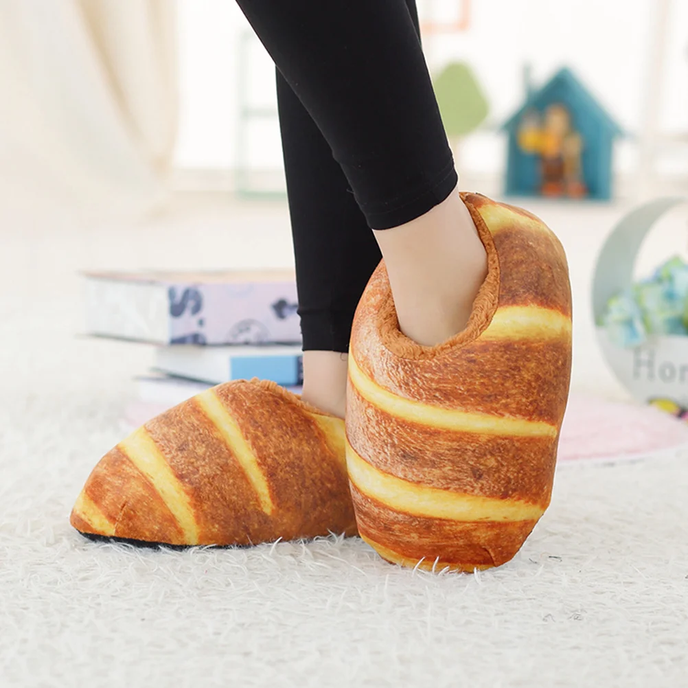 

Bread Slippers Velvet Woman Winter Sandals Warm Sweat-absorbing Styled Indoor Shoes Sole: Foam Yellow Comfortable