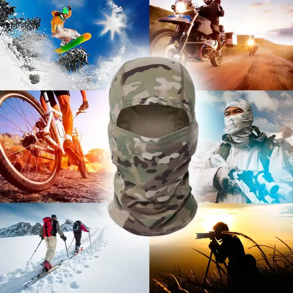 Cycling Full Face Mask Military Camouflage Balaclava Outdoor Fishing Hunting Hood Protection Army Sports Helmet Liner Cap Scarf