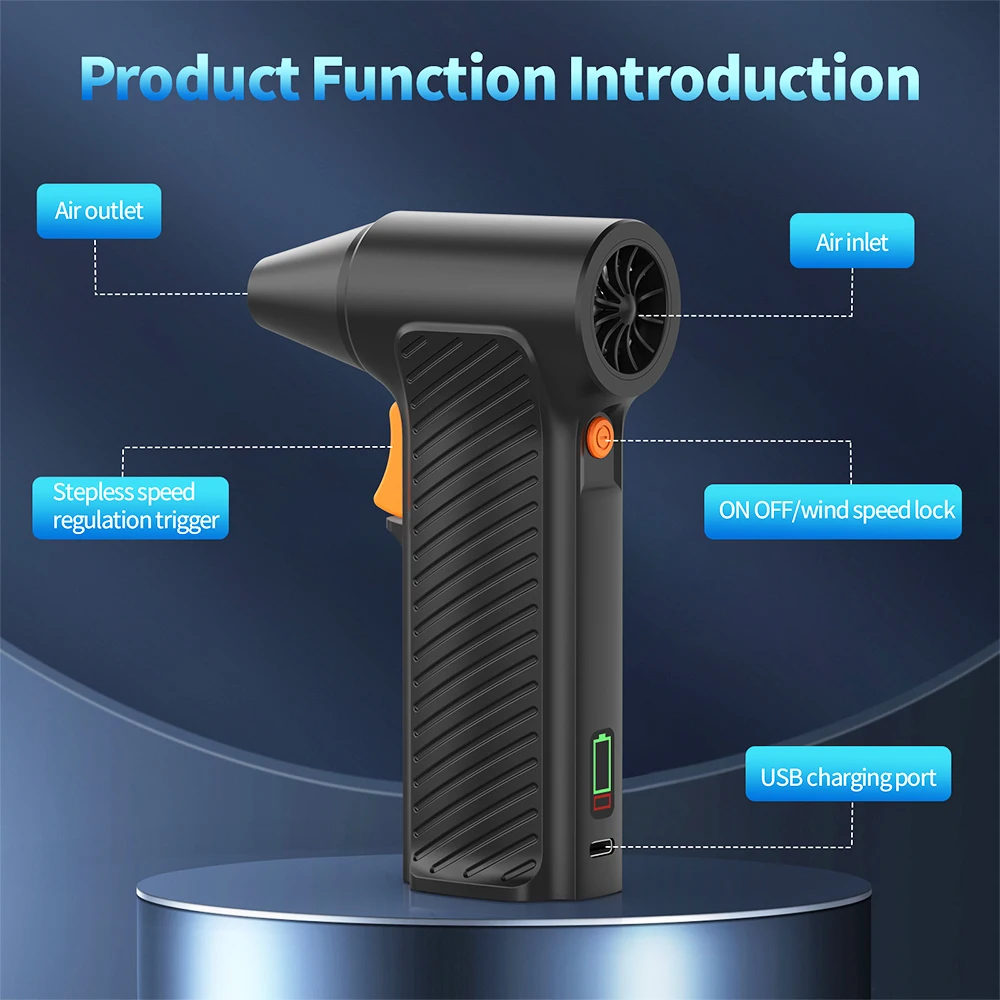 Mini dmuchawa USB-C Turbo |   Podwójne chłodzenie i czyszczenie kurzu za pomocą turbo przepływu powietrza (na biurko/na zewnątrz) |   3-sekundowe szybkie usuwanie kurzu |   Whisper-Q