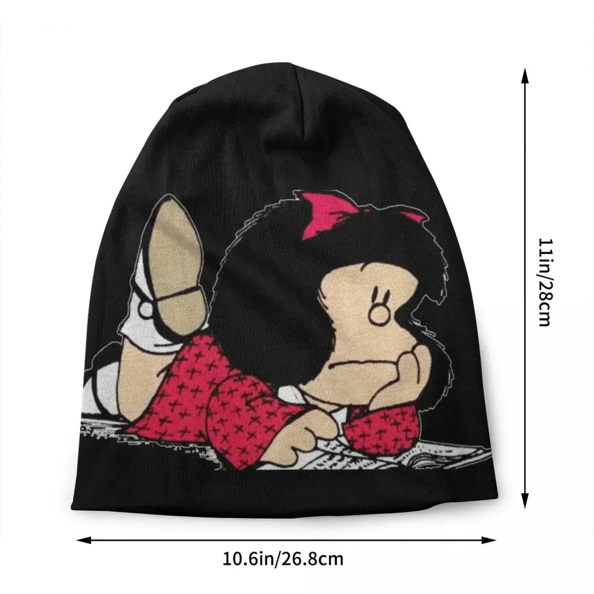 Cute Mafalda Bonnet Hat Knitted  Men Women Hip Hop Unisex Argentine Cartoon Quino Comic Warm Winter Beanies Cap