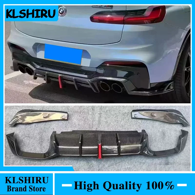 F98 X4M Carbon Fiber Frp Rear Bumper Diffuser Splitter for BMW G02 X4 Car Body Kit 2019 2020 2021