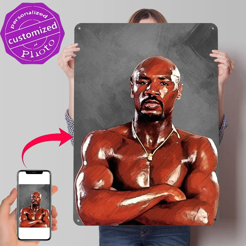 Marvin Hagler Printed Poster Customized Wall Art Retro Vintage Metal Tin Signs for Interior Accessories Luxury Decoration Room