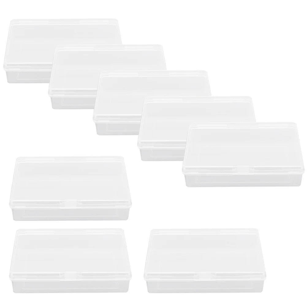 

8 Pcs Storage Box Clear Boxes Poker Cards Case Small Beads Cases with Lid Plastic Empty Transparent