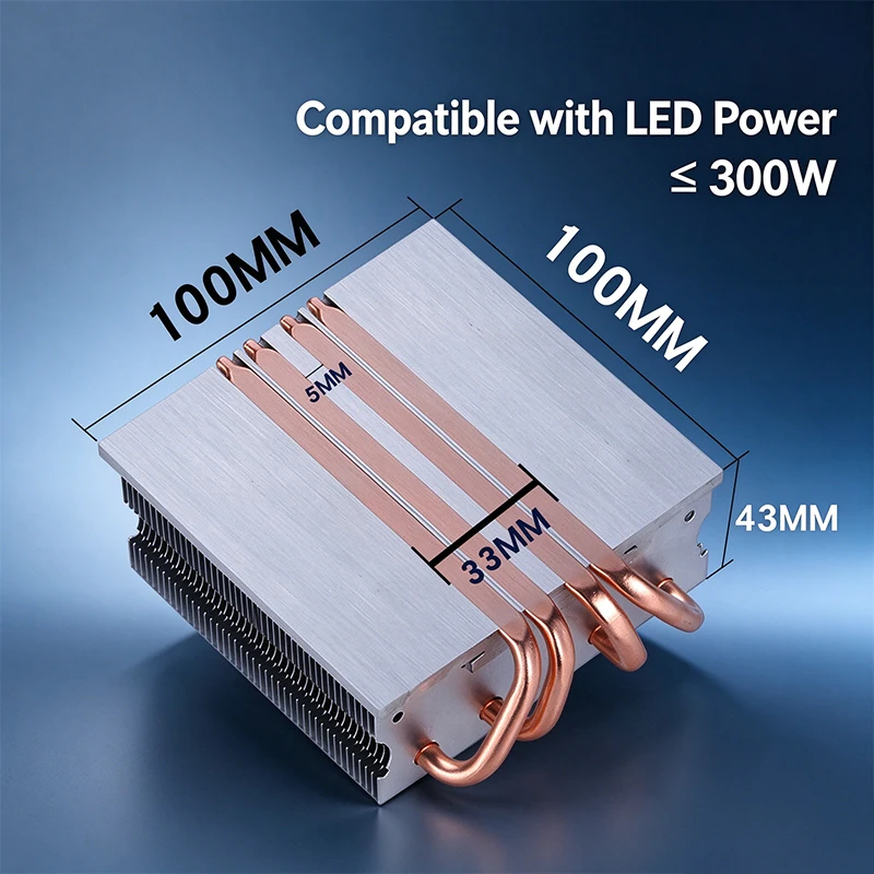 LED lamp Heat Sink 4 Heat Pipes Compatible with Stage Lights Spotlights COB Lights Semiconductor Spotlights etc.LED Power ≤ 300W