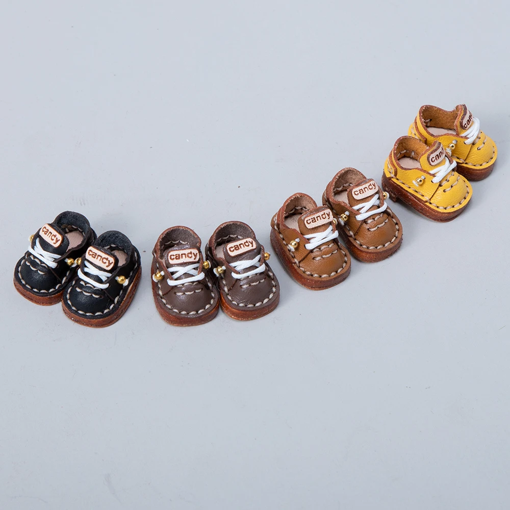 Ręcznie robione buty dla lalek Ob11 ze skóry bydlęcej, płaskie, codzienne buty z sznurówkami dla lalek Ob11, Obitsu 11, Molly, Gsc, 1/12 BJD