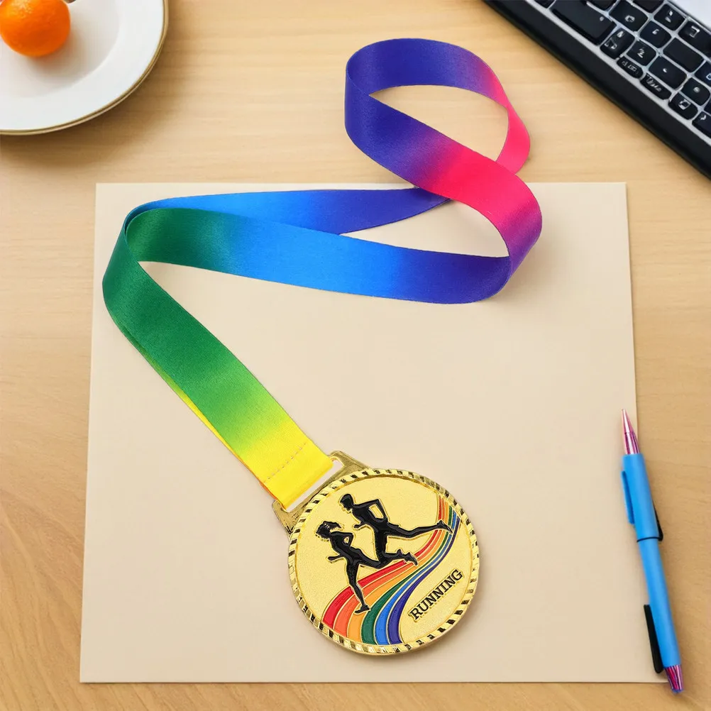 2Pcs Running Event Medals Zinc Alloy Longlasting Wear Resistant Sports Awards for Marathons Track Meets Outdoor Achievement