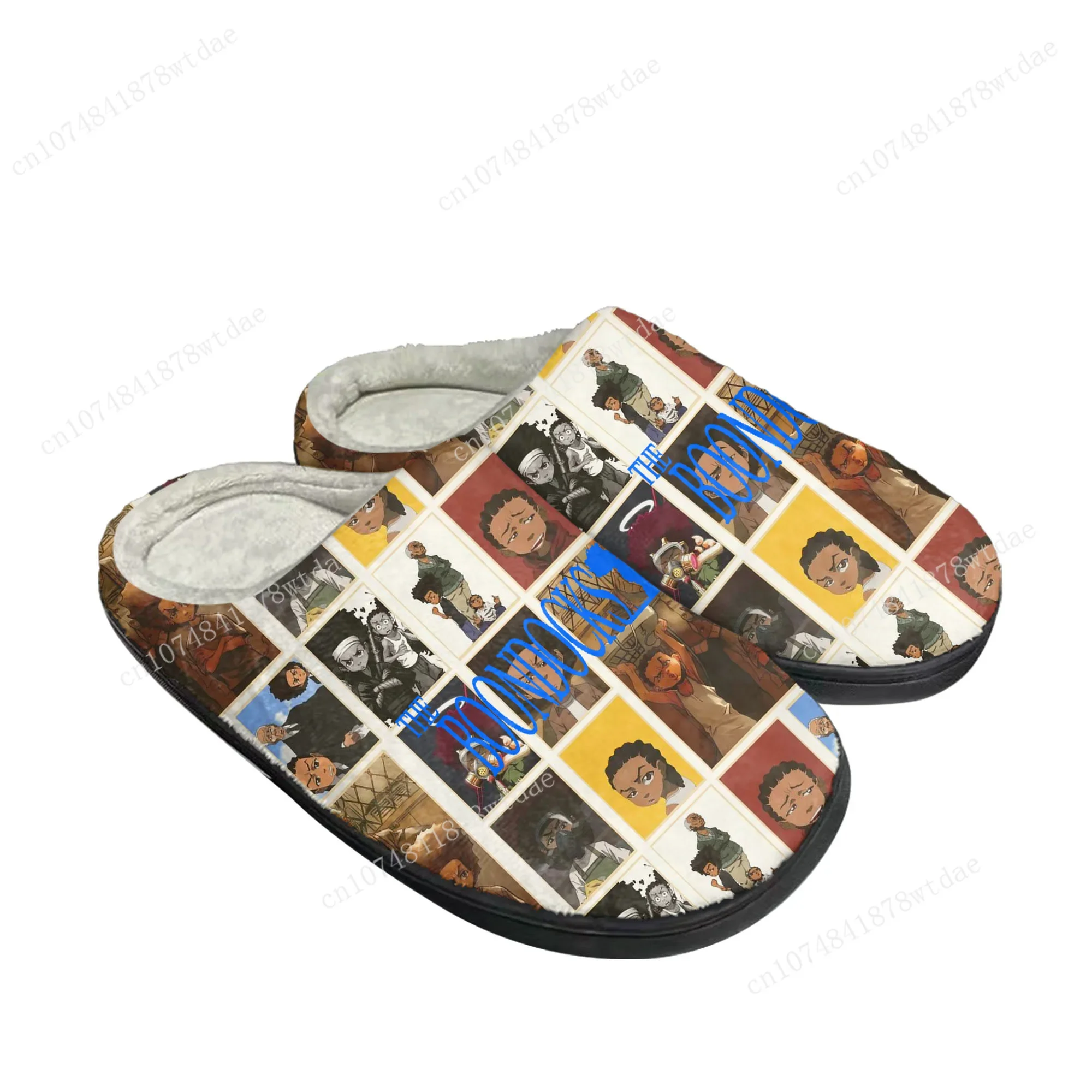 Boondocks Huey Riley Freeman Home Cotton Slippers Men Women Youth Boy Girl Plush Bedroom Keep Warm Shoes Custom Indoor Slipper