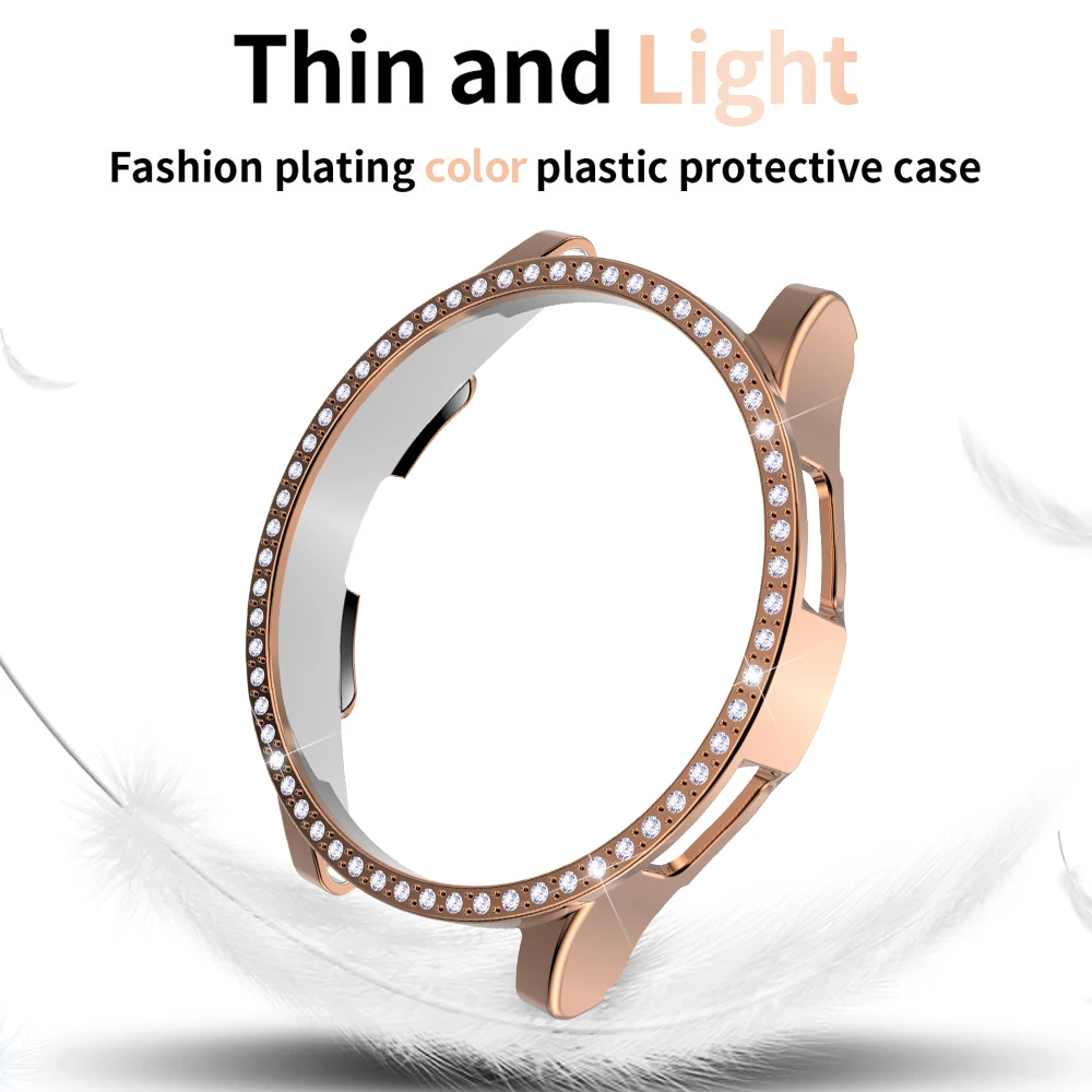 Funda para Samsung Galaxy Watch 4, funda de 40mm y 44mm, accesorios para reloj inteligente, Protector de pantalla de PC con diamantes brillantes