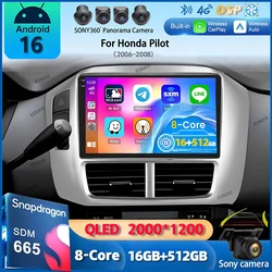 Android 14 Carplay Auto Autoradio Per Honda Pilot 2006 2007 2008 Lettore Video Multimediale Navigazione GPS Stereo WIFI + 4G Unità Principale