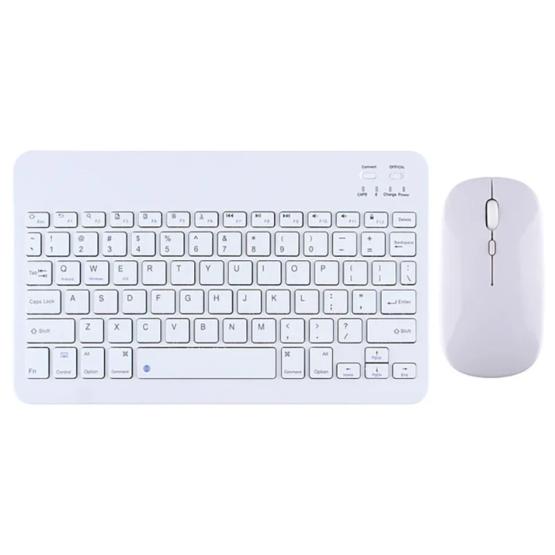 Keyboard nirkabel Bluetooth 10 inci, Kit Keyboard Mini dan Mouse Inggris untuk Tablet ipad Pro 12 9 Air 4 S6 Lite