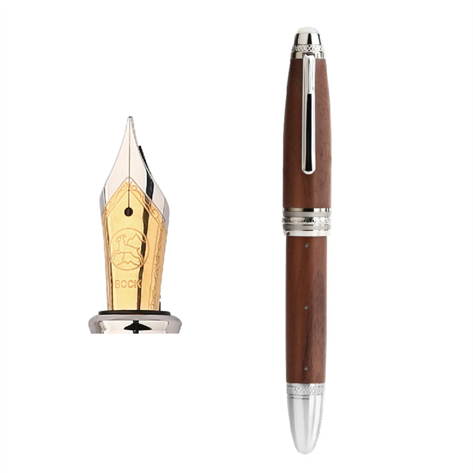 Imagem -05 - Majohn Madeira Fountain Pen Handmade Rivet Pen Pearl Top Escritório e Material Escolar Artigos de Papelaria Escrita Bol M1000