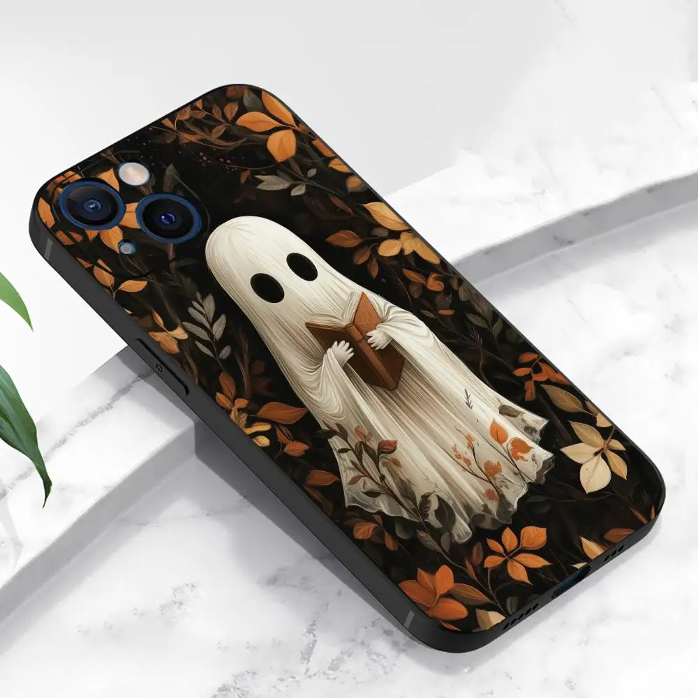 Capa de telefone com tema de Halloween para iPhone 17 16 15 14 13 12 11 Pro/ Max/Plus capa macia fosca com tudo incluído