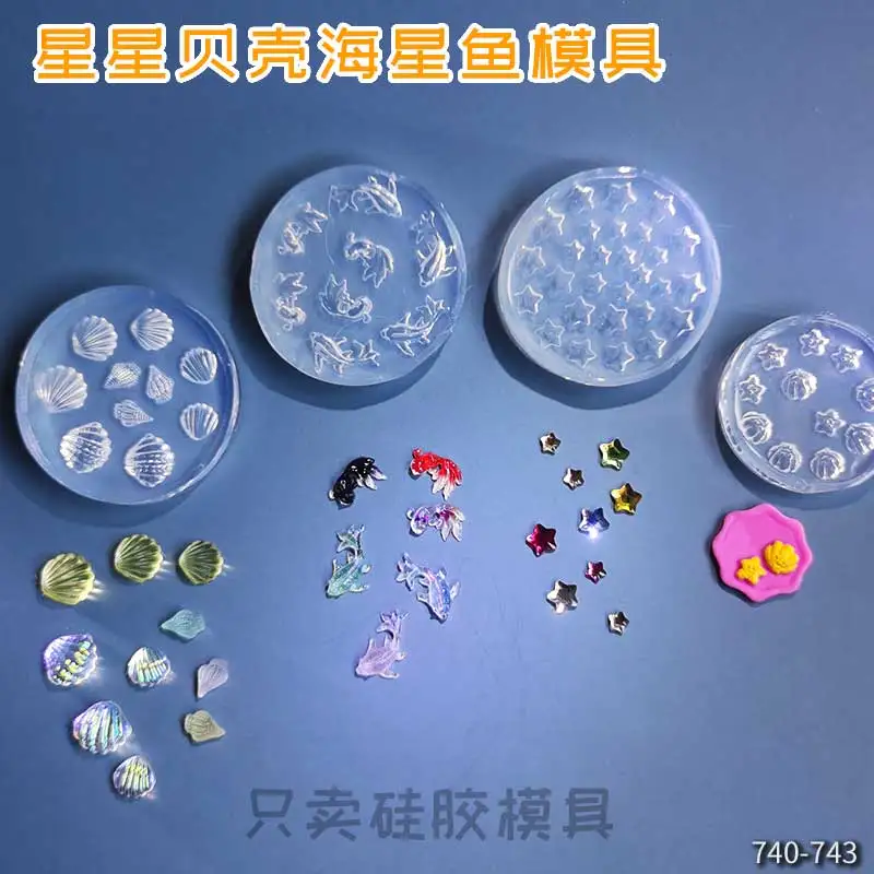 

DIY Handcraft Mini Sea shell Star fish Epoxy Resin Mold Food Play Miniature Pinching Mould Epoxy Resin Mold UV Resin Moldse