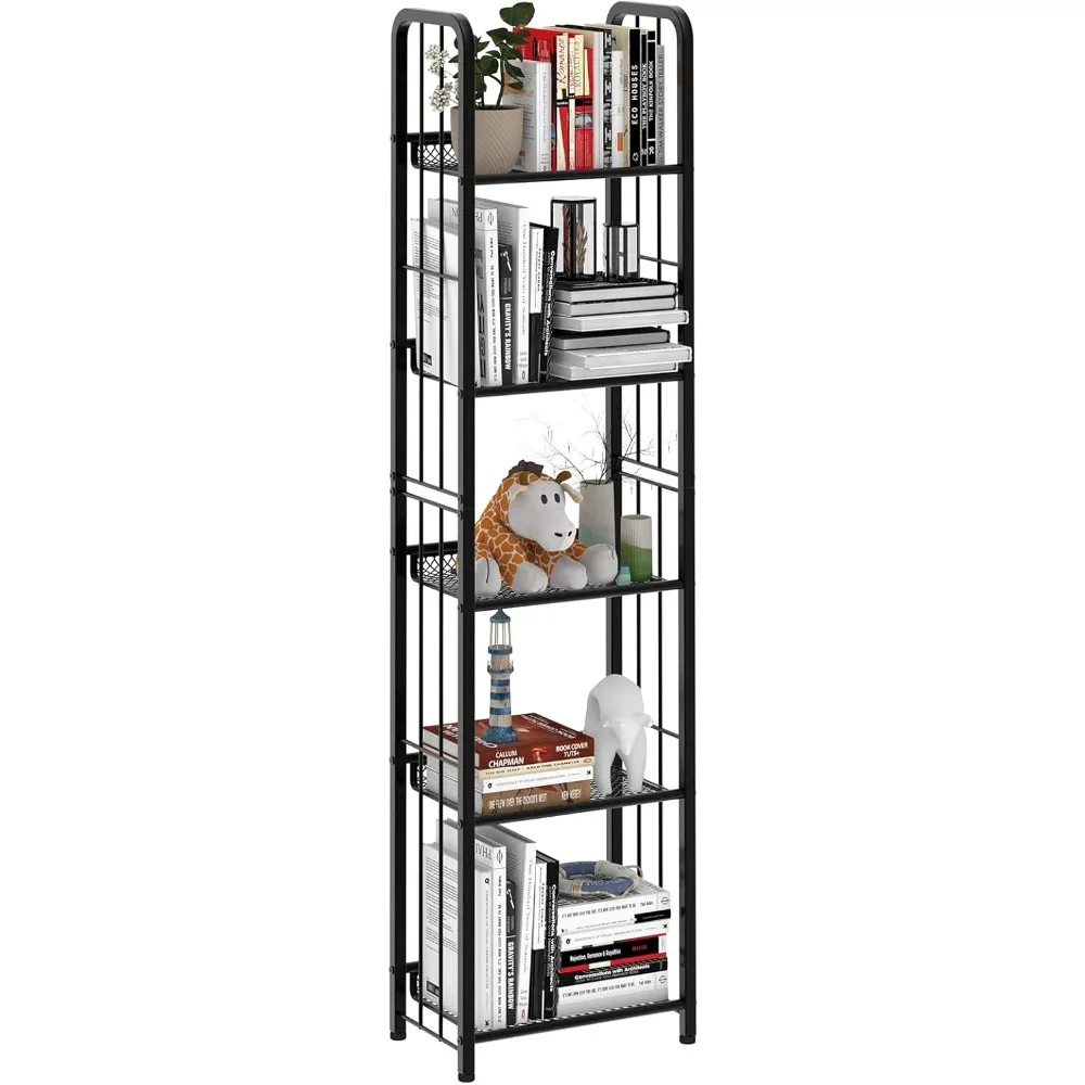 

Bookshelf Storage Shelf Small Bookcase Freestanding Storage Stand for Living Room, Bedroom, Kitchen Rust Resistance