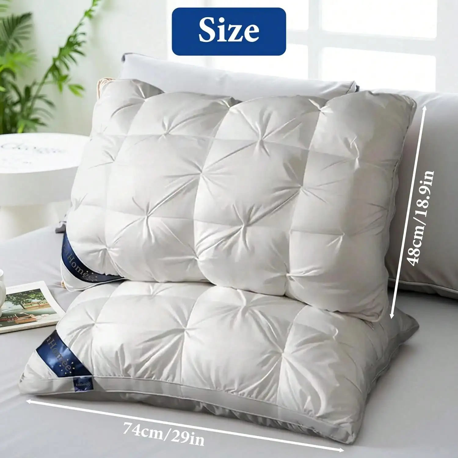 2PCS Premium Bed Pillows, King Size Set, Twisted Bread Shape Pillow Set, Suitable For Side Sleepers, Back Sleepers, And Stomach Sleepers - SF25092832159229511