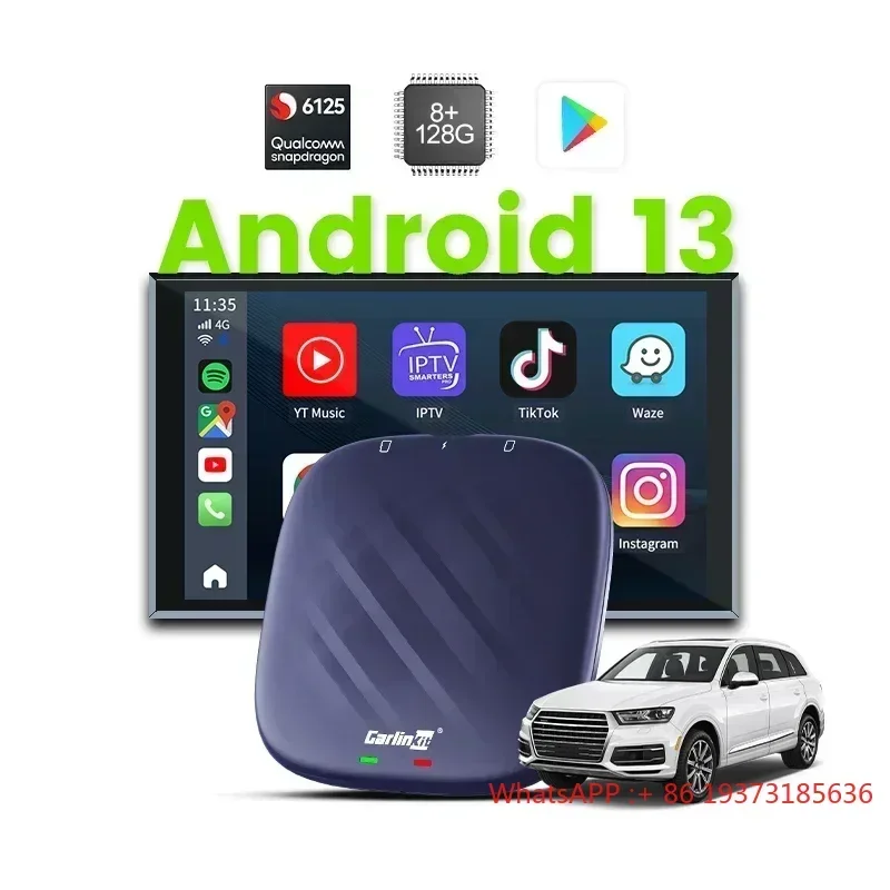 Custom Android 13 Ai Box Carplay Wireless Adapter 8 128 Carlinkit Smart Box With Sim Tf Card Slot for Youtube Netflix