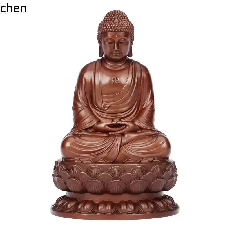 FX-8  Bronze Three Treasures Buddha Statue Shakyamuni Mini Buddha Statue for Home and Office