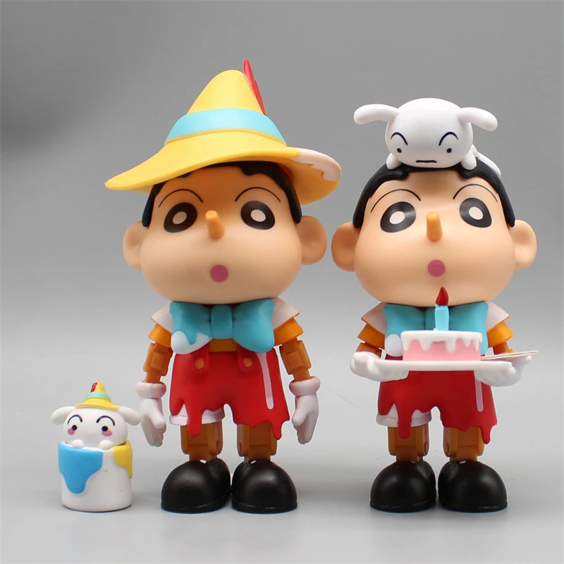 13.5cm Crayon Shin Chan Cosplay Pinocchio Anime Cute Action Figure Model Statue Collection decorazione Desktop ornamento giocattoli regalo