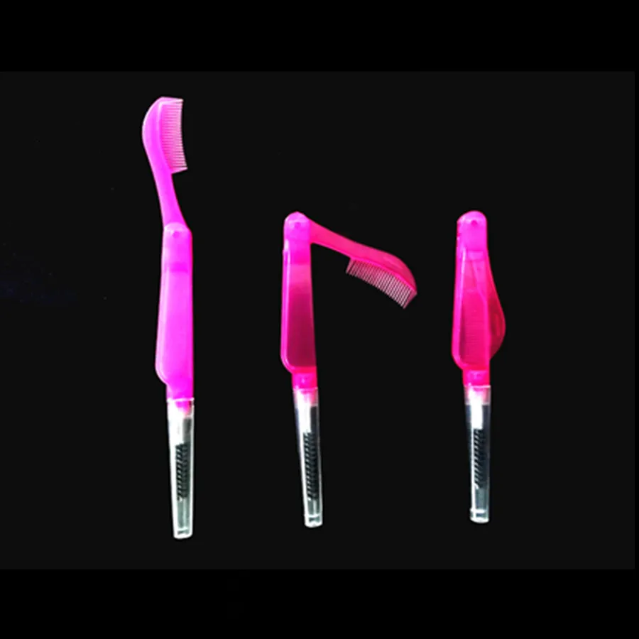 2 szt. Składane narzędzia do makijażu dla kobiet 2 w 1, grzebienie do brwi i rzęs, akcesoria do makijażu, podwójne narzędzie kosmetyczne dla kobiet do rzęs.