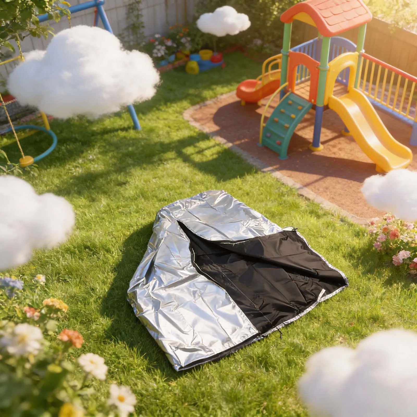 

Children's Playhouse Cover Outdoor Game House Cover Adjustable Drawstring Windproof Cover For Outdoor Play Area