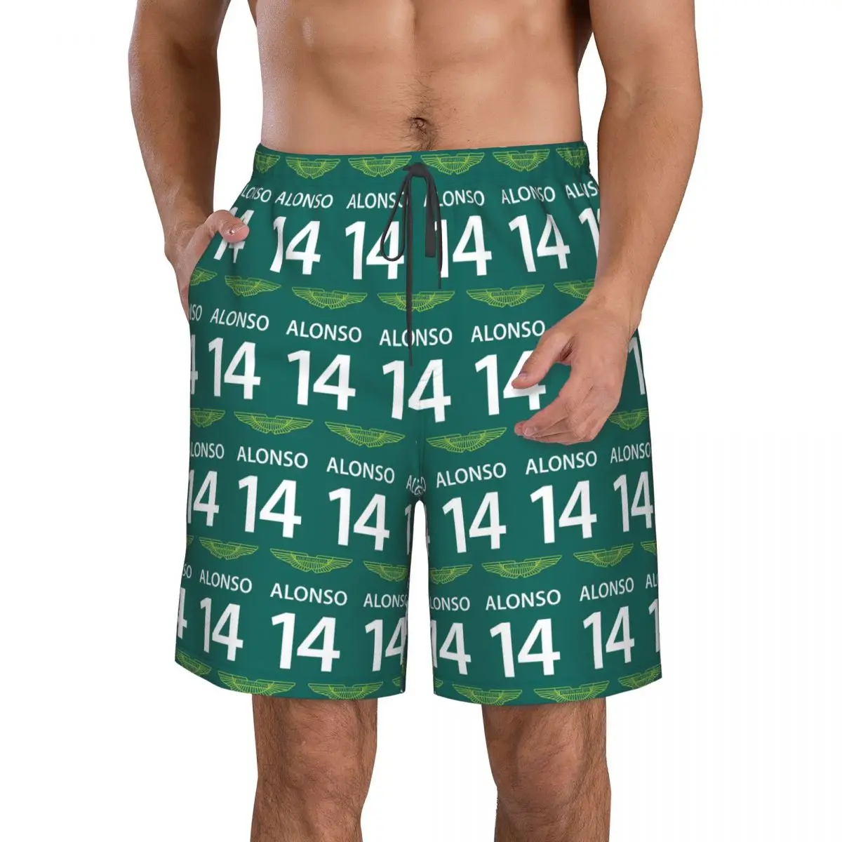 

Fernando Alonso 14 Motor Race Sport Motorcycle Trunks Beach Board Shorts Casual Quick Dry Swimming Summer Men Pants