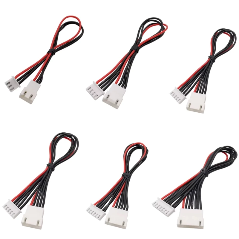 5pcs JST XH 2.54mm Pitch Balance Extension Wire - 2S-8S Lipo Battery Cable, 200mm 22AWG Silicone Wire Male to Female Connector