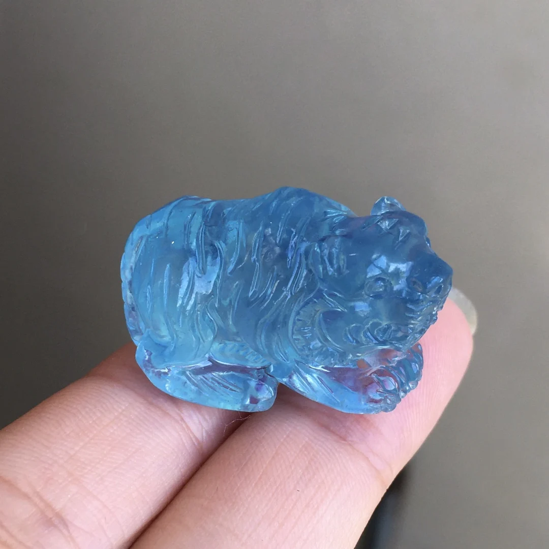 

Натуральный синий аквамарин, прозрачный женский кулон с тигровым камнем, 31,9x18,8x19,3 мм, серебряное ожерелье 925 пробы, кулон AAAAAA