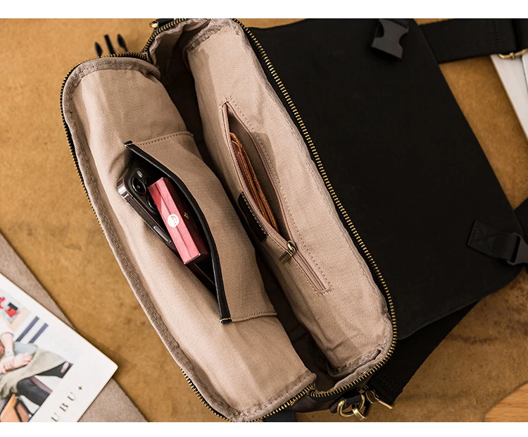Organizers designers handmade vegetable tanned cowhide men shoulder bag fashion personality genuine leather black crossbody bag