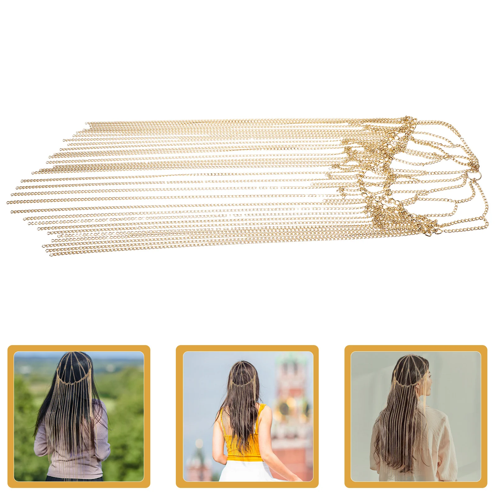 

Lightweight Alloy Egyptian Head Chain Long Tassel Hair Jewelry Wedding Bridal Prom Headpiece Head Chain Hair Accessories
