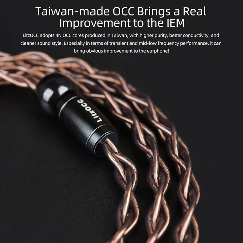 NiceHCK LitzOCC 4N Litz OCC Copper Earphone Cable 3.5mm/2.5mm/4.4mm MMCX/QDC/0.78 2Pin For CIEM ZAX ASX ASF BA8 VX V90s MK3 MK4