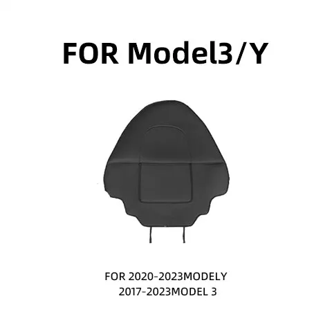 Autostoelbeschermer voor Tesla Model Y Model 3-zits rugleuning Beschermende kinder anti-kickmatten Zwart lederen interieuraccessoires