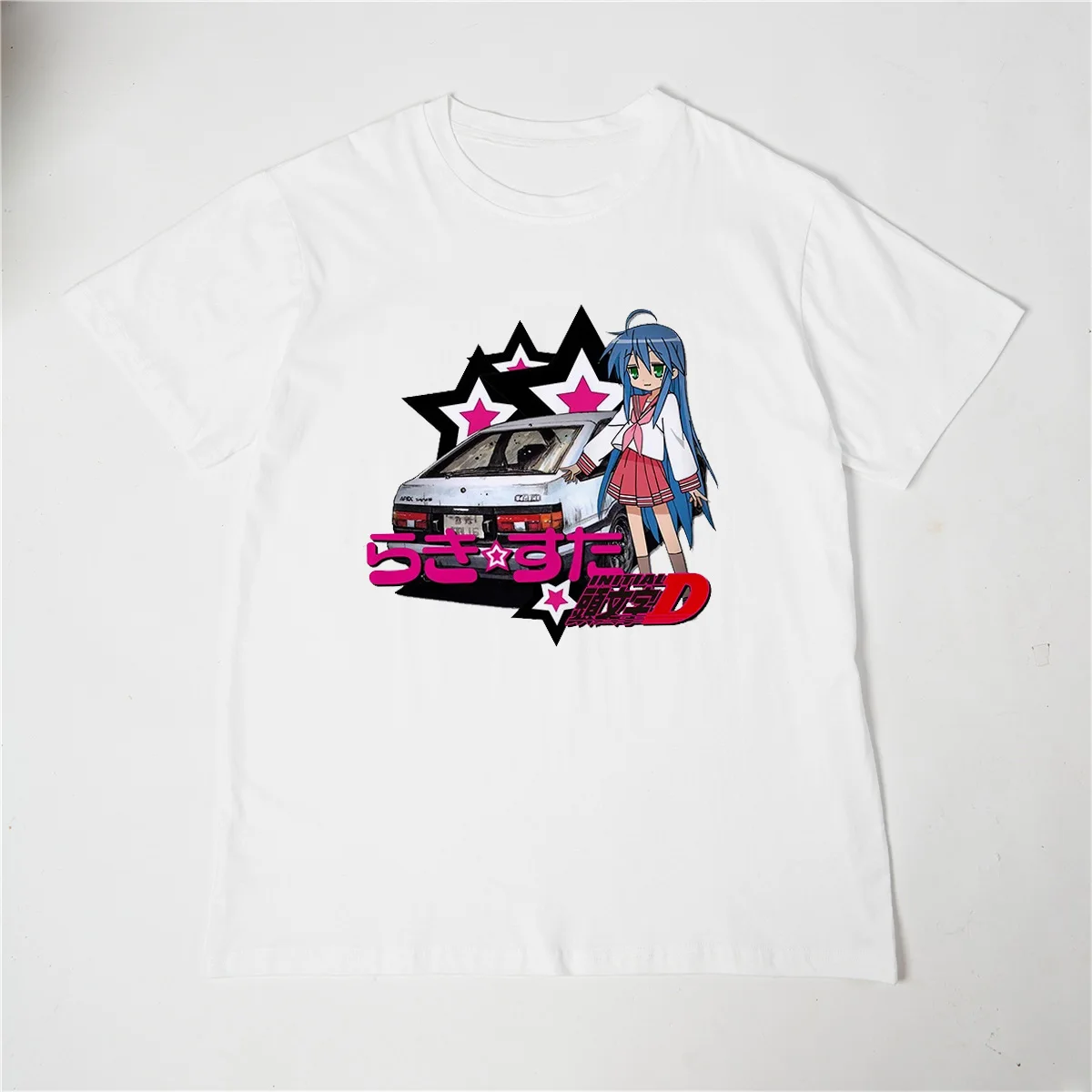 

Anime Lucky Star Konata T Shirt Cartoon Men/women Aesthetic Vintage Car Tshirt Unisex Manga Print Oversize Tops Cotton Tee Shirt