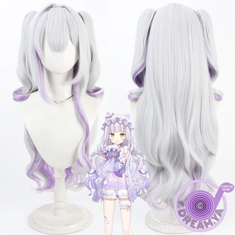 

Amane Kanata Cosplay Wig Vtuber Gray Purple Long Wavy Heat Resistant Synthetic Hair Halloween Role Play Party Carnival + Wig Cap