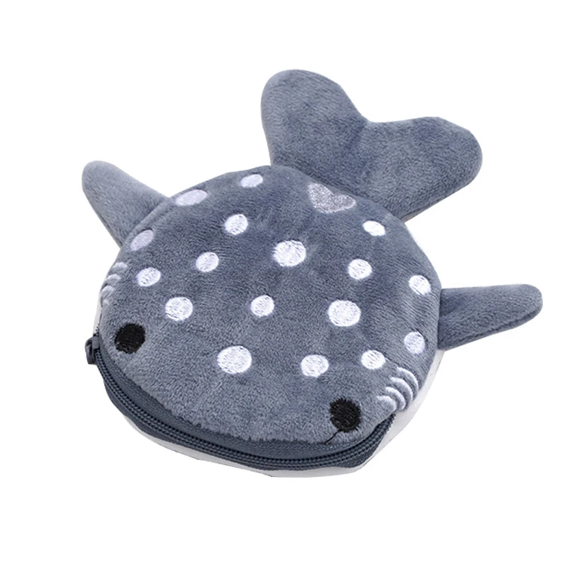 Cartoon Cute Whale Shark Coin Purse Kawaii Wallet Portable Plush Coin Bag Key Earphone Coin Storage Pouch Zipper Bag Kids Gift image 6