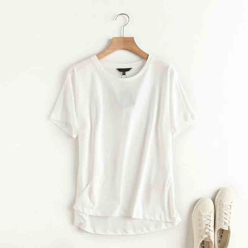 Withered Summer T shirt Women England Style Simple Solid O-Neck Cotton Match Basic Harajuku Tshirt 2024