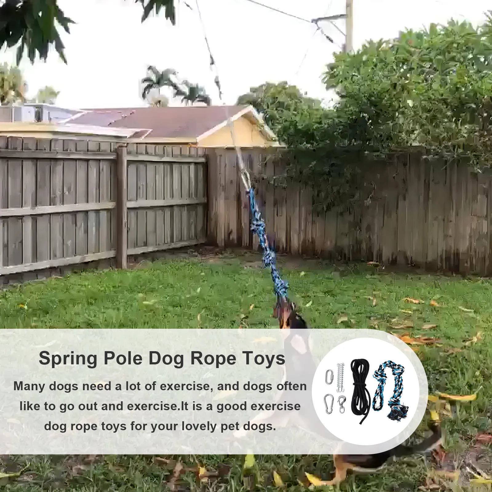 Thick Rope Dog Big Heavy-duty Pull Hanging Exercise Equipment Spring Pole Pet