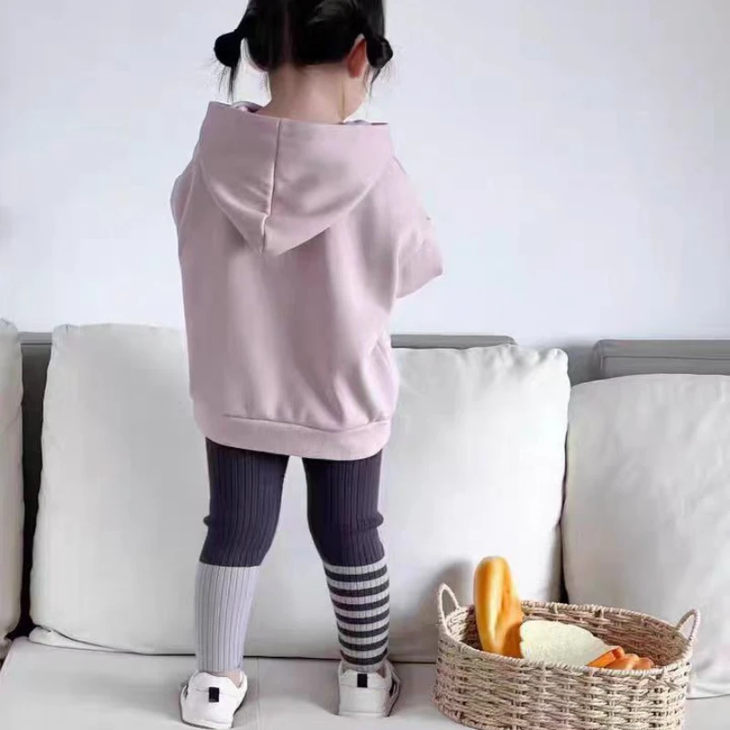 Spring Autumn Toddler Baby Girl Pants Knitted Leggings Cotton Strechy Trousers Kids Children Casual Daily Outfit 2-7Y Fashion