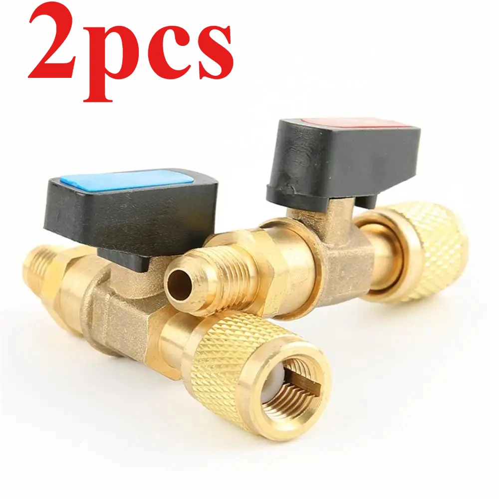 2pcs for Air Conditioning Liquid And Refrigerant Ball Valve R410R22 Fluoride Ball Valve Suppress Fluoride Control Valve Safety